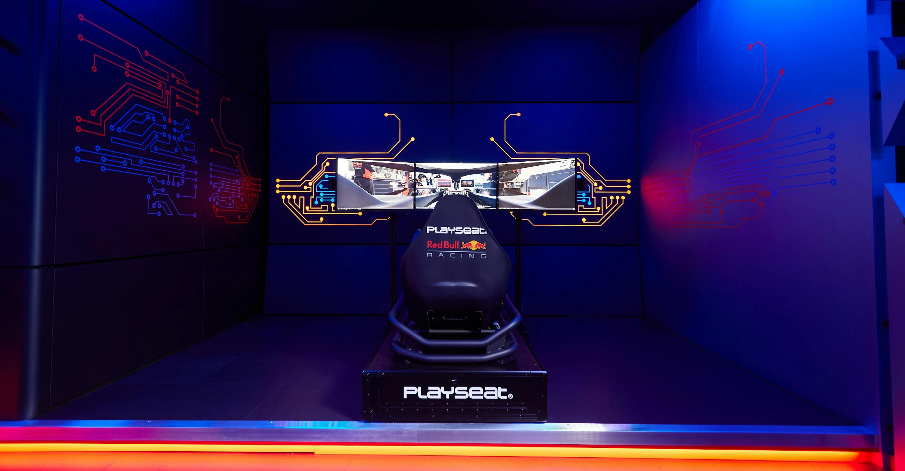 The Formula Intelligence Red Bull Racing in the Red Bull Racing Esports Sim Racing Training Facility